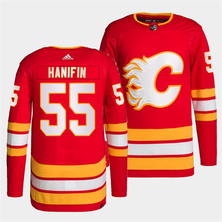 Men's Calgary Flames #55 Noah Hanifin adidas Red Home Player Jersey
